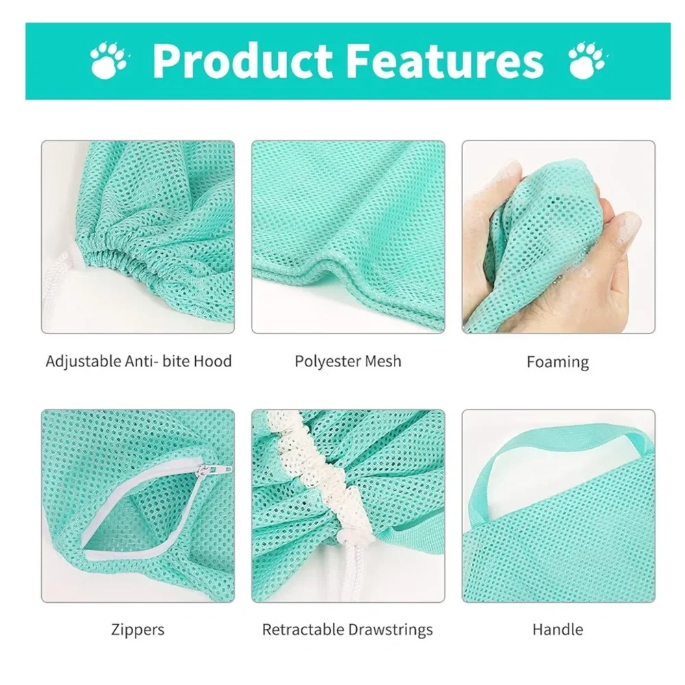 Teal Cat Bathing Bag NWOT